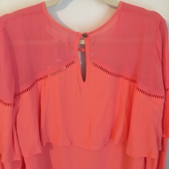 NWT Coral Ruffle Top Southwestern LONG Sleeves - Picture 3 of 8